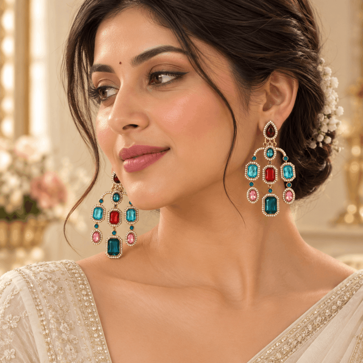 Celeste Gemstone Statement Earrings
