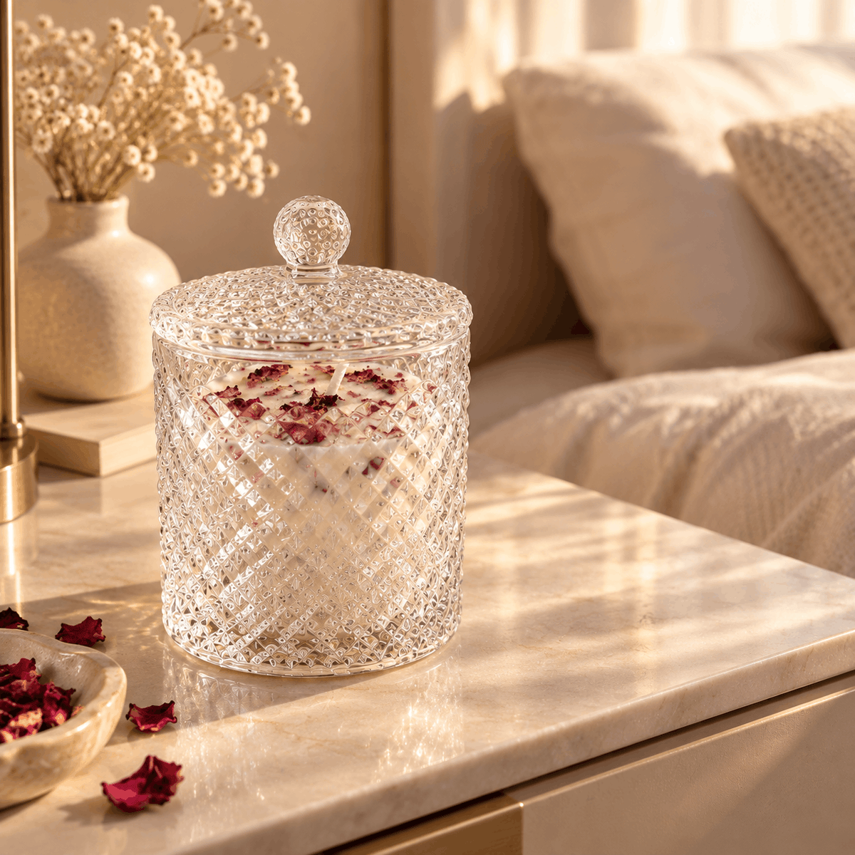 Ribbed Jar Candle with Lid