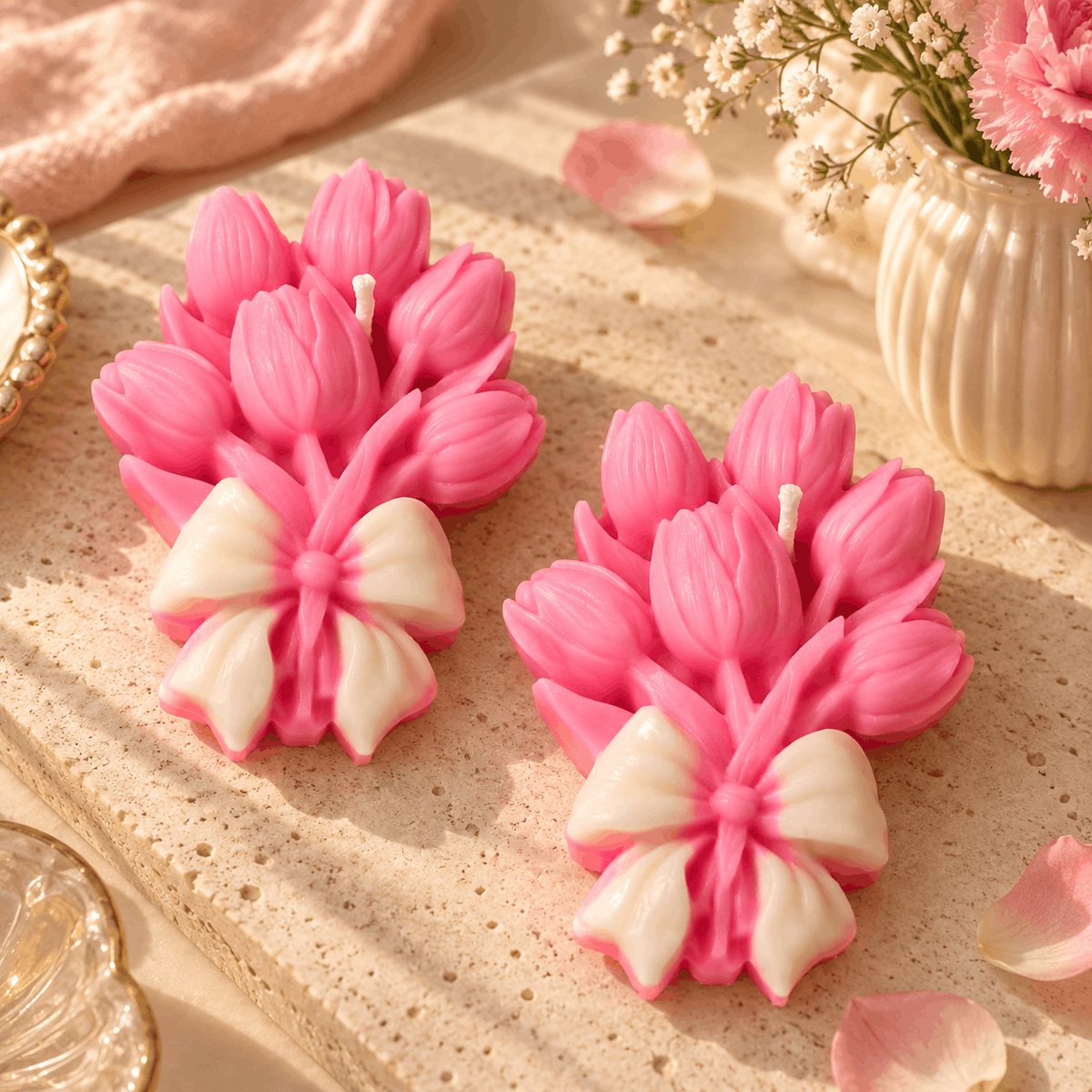 Floral Candles – Set of 2 Pieces
