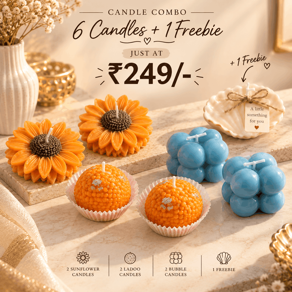 Candle Combo – 6 Candles + 1 Freebie