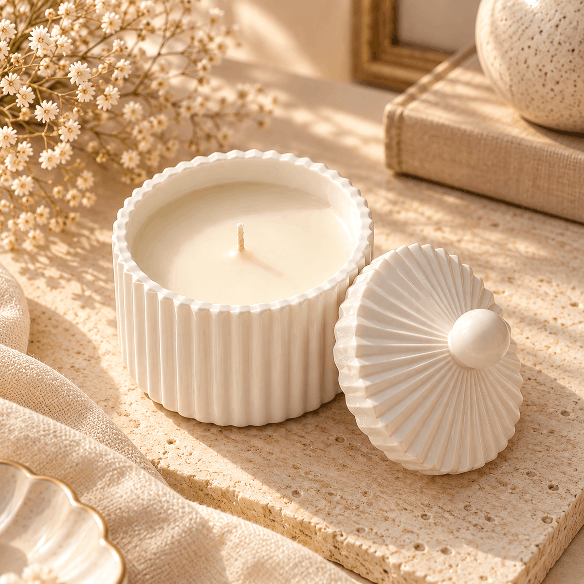 White Lid Candle