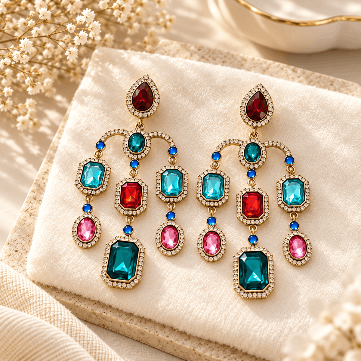 Celeste Gemstone Statement Earrings