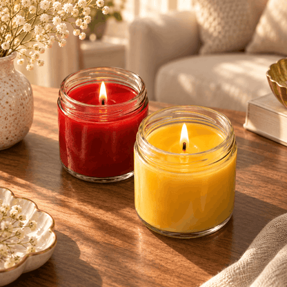 Jar Candle With Lid - Set of 2 Pieces