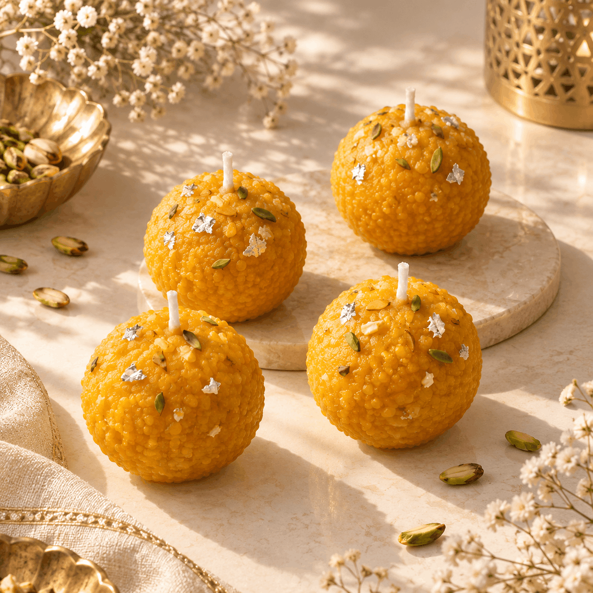 Laddu Candle – Set of 4 Pieces