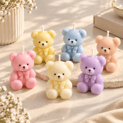Teddy Candle Set of 3