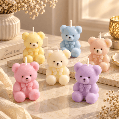 Teddy Candle Set of 3