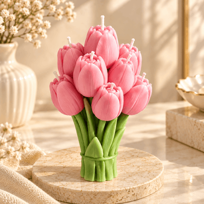 Tulip Bouquet Candles – Set of 3