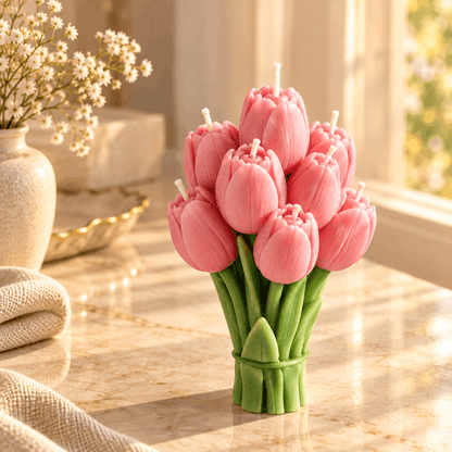 Tulip Bouquet Candles – Set of 3