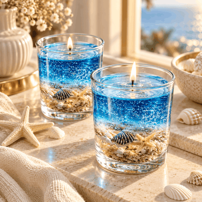 Ocean SeaShell Candles – Set of 2
